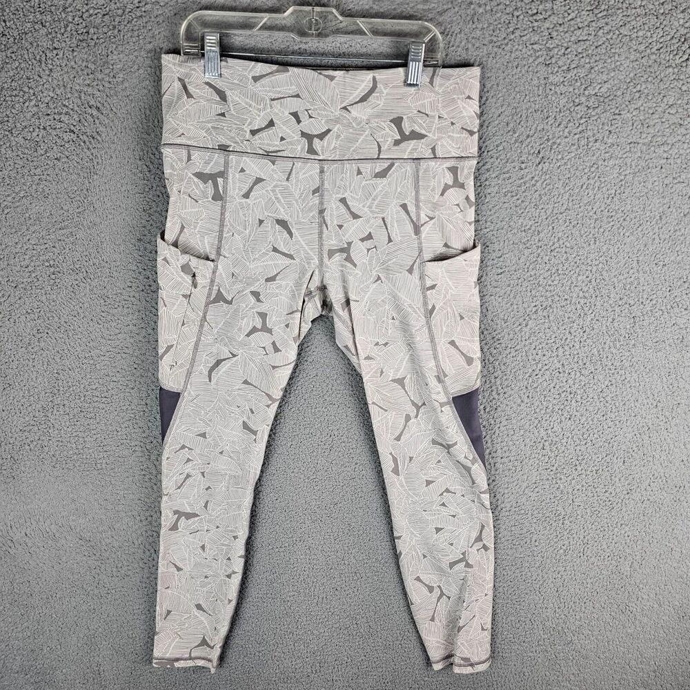 Athleta All In Palm 7/8 Tight‎ Leggings Size Medium Womens Tropical Print Gym
